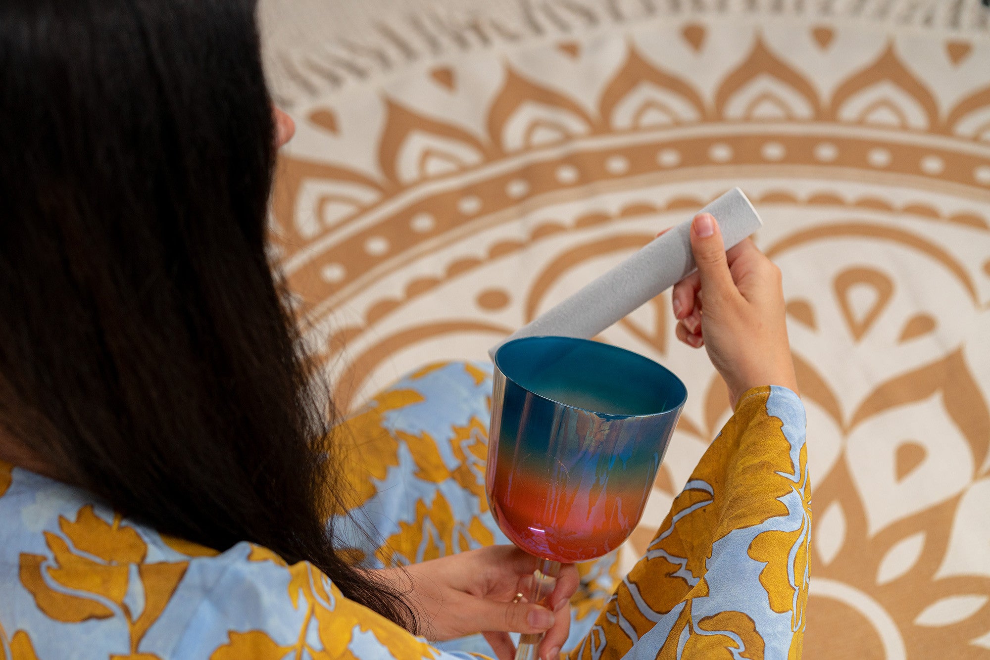 Calice sonoro in cristallo | 4.25'' | Aurora Blu